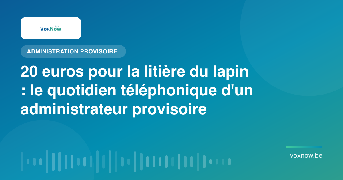 20 euros pour la litière du lapin : le quotidien téléphonique d'un administrateur provisoire